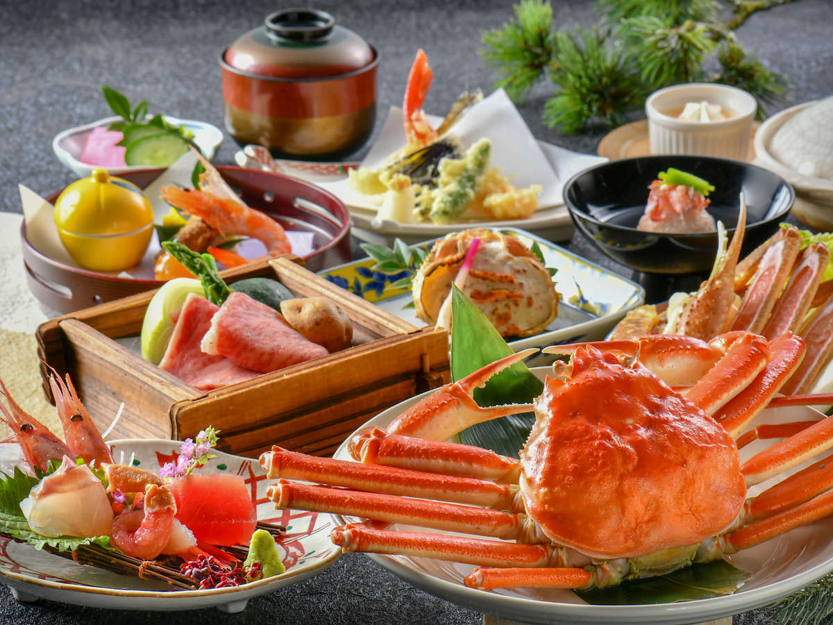 【冬の味覚】和牛と野菜のセイロ蒸し&茹でずわい蟹丸ごと一杯&蟹鍋付きの旬味万菜♪特選会席プラン